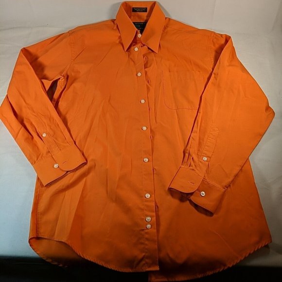 Alexander Julian Colours Orange Dress Shirt Long Sleeve S 14-14.5 32/33 Mens - Picture 1 of 10